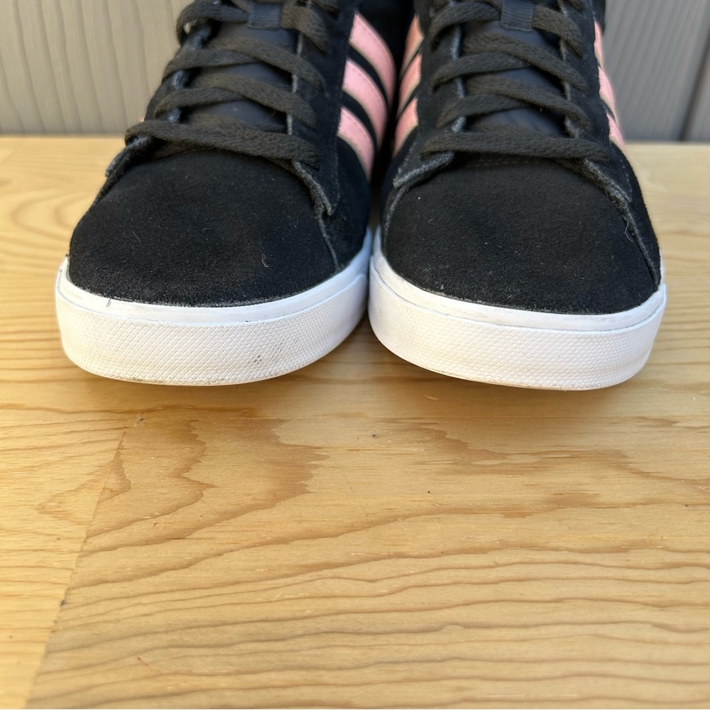 Adidas Neo Mid Shoes Black with Pink Stripes Women’s Size 8 Lace Up F39220 - Picture 8 of 9